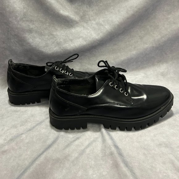 Chunky Mossimo Pantent Leather Oxfords - Picture 1 of 6